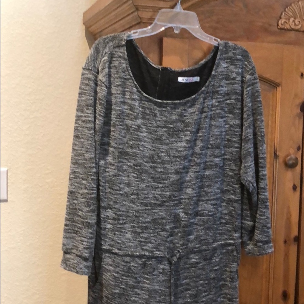 Grey and black jumpsuit from just fab